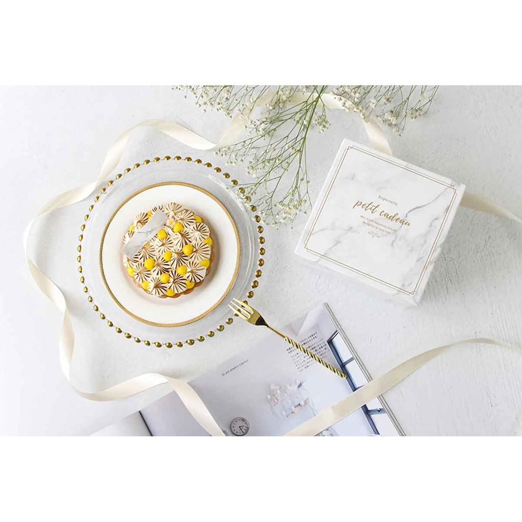 英式點心盒 (大) -大理石-灰 10入/包 11.3*10*11.3cm【3-2912107】