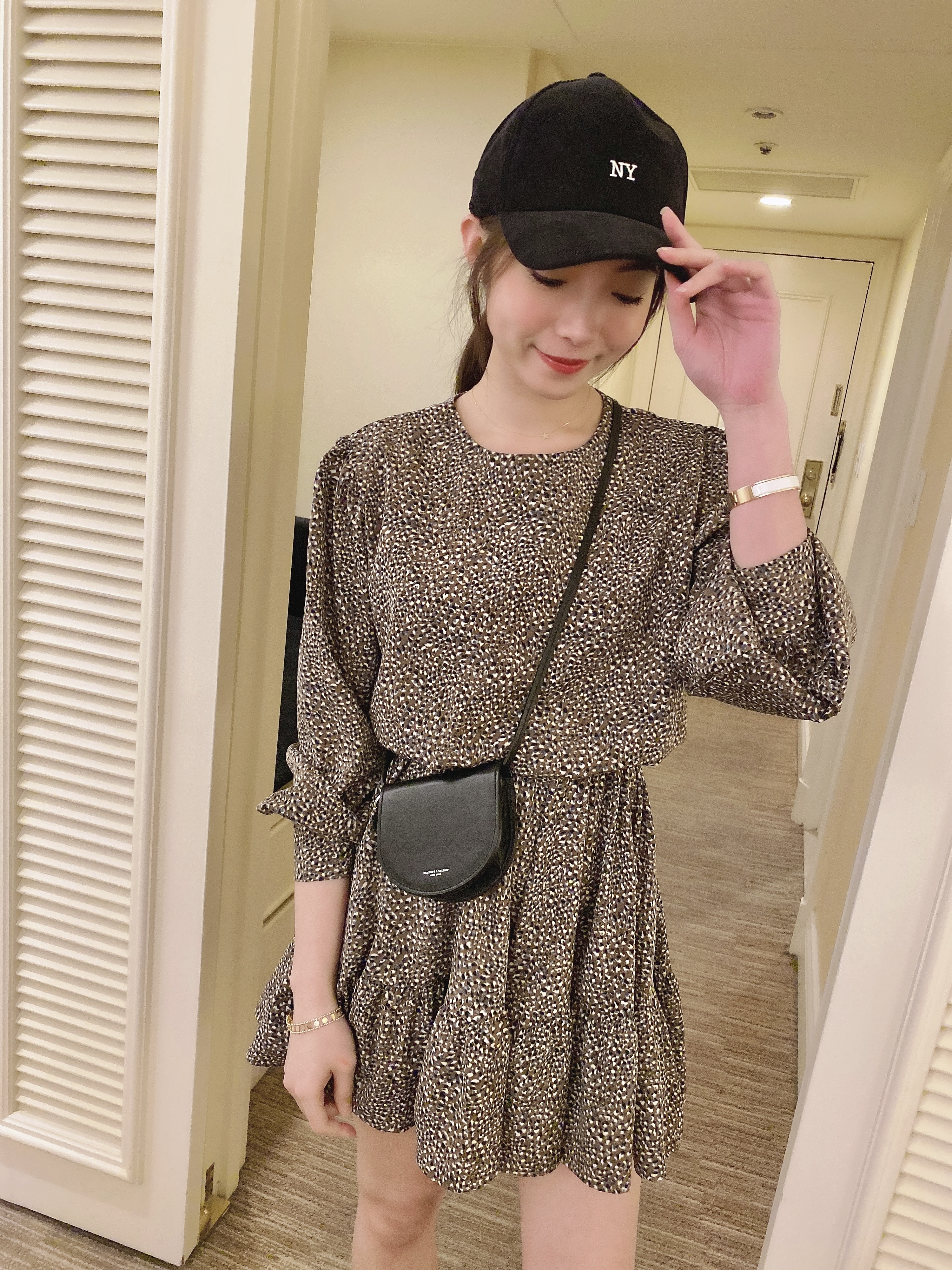 度假吧極美版型豹紋縮腰連身褲洋