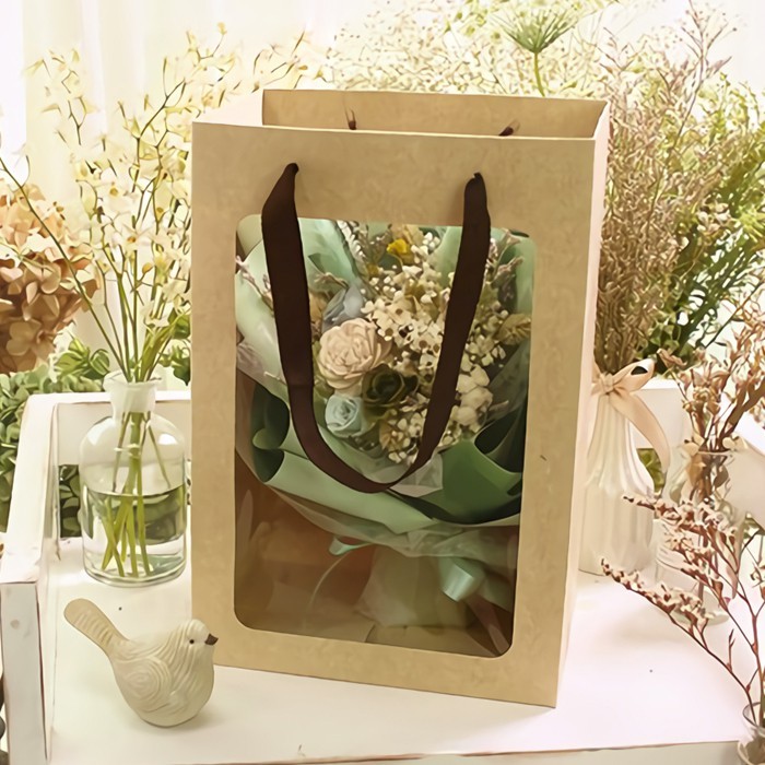 牛皮開窗提袋- (小) 10入/包 【3-26145002】