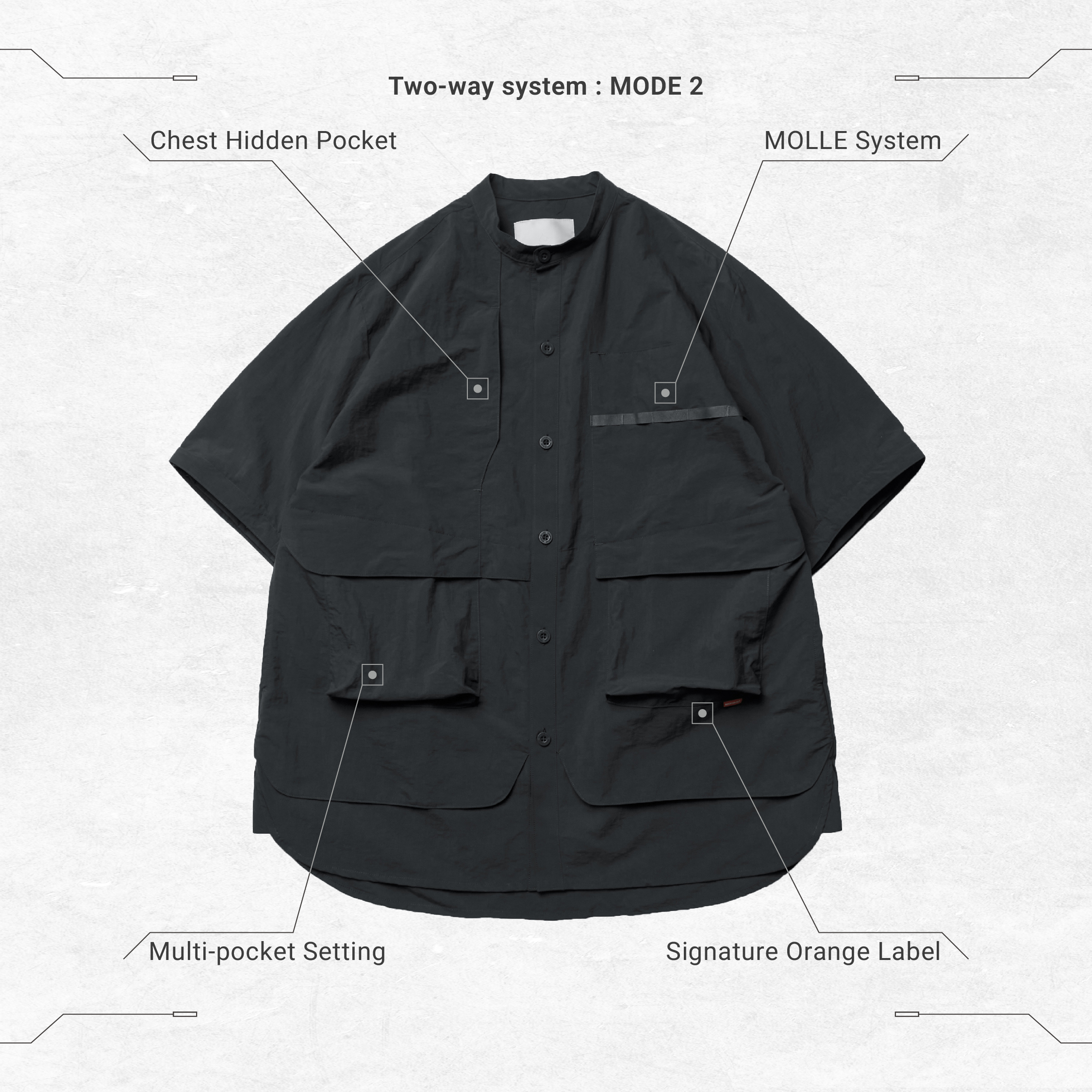 TS-03” 2-way Functional Shirt - D-Gray