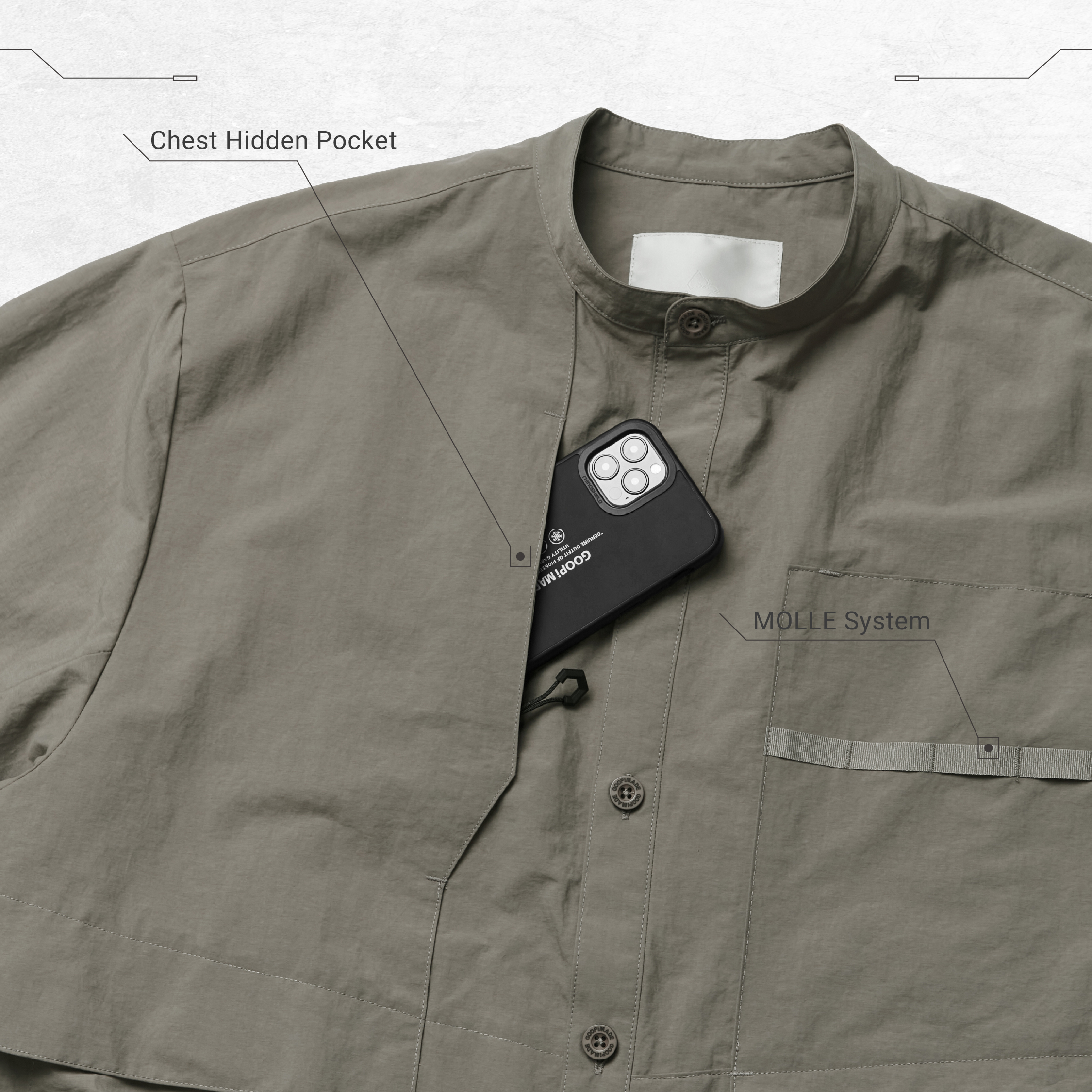 TS-03” 2-way Functional Shirt - Tea