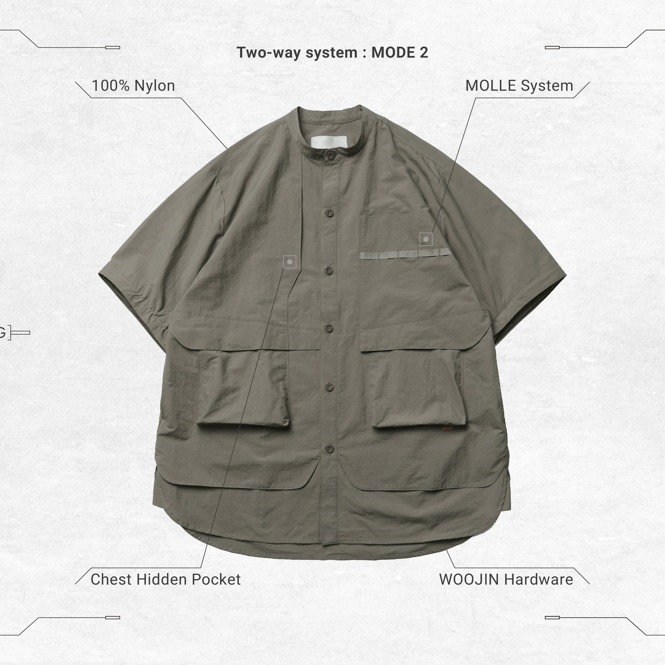 TS-03” 2-way Functional Shirt - Tea