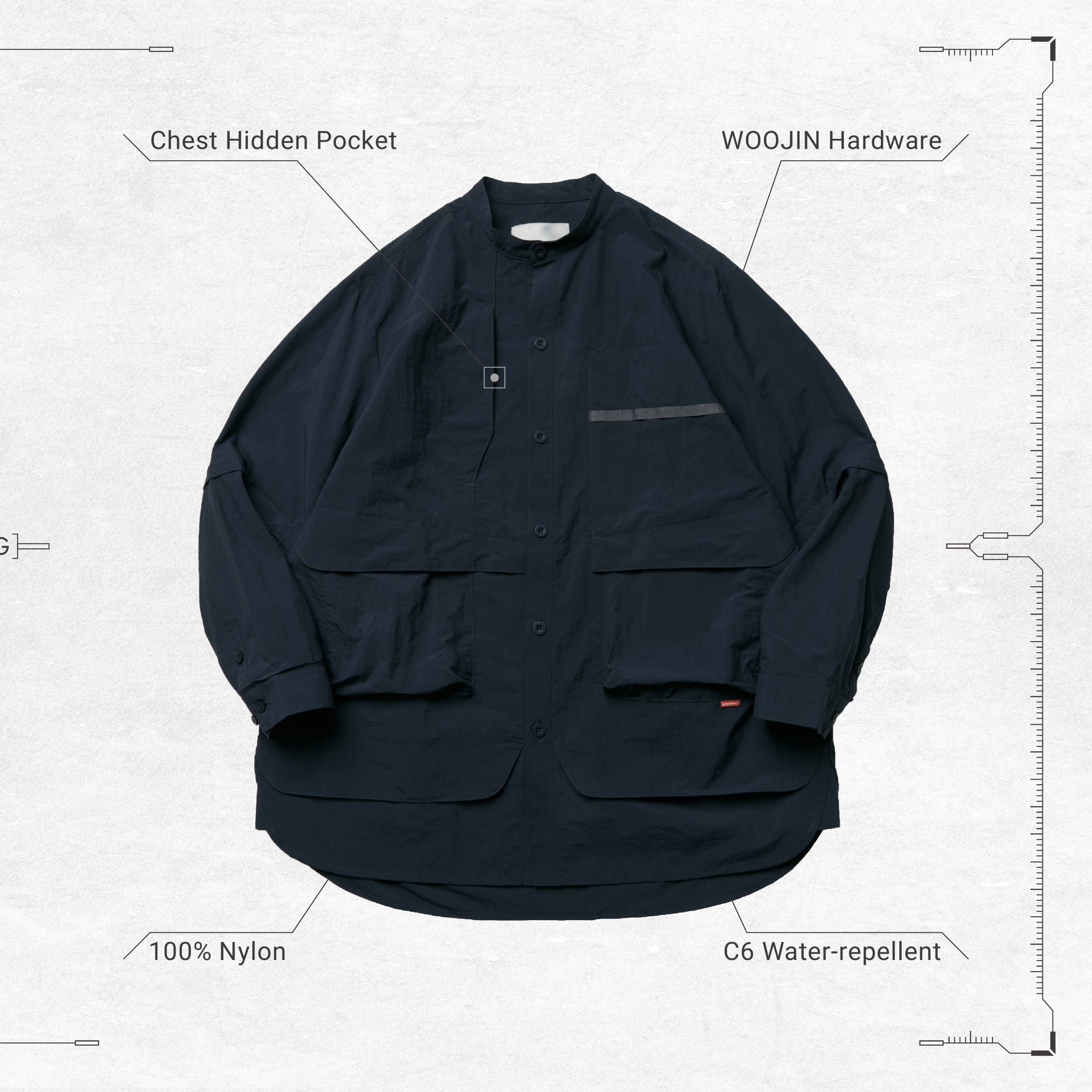 TS-03” 2-way Functional Shirt - Navy