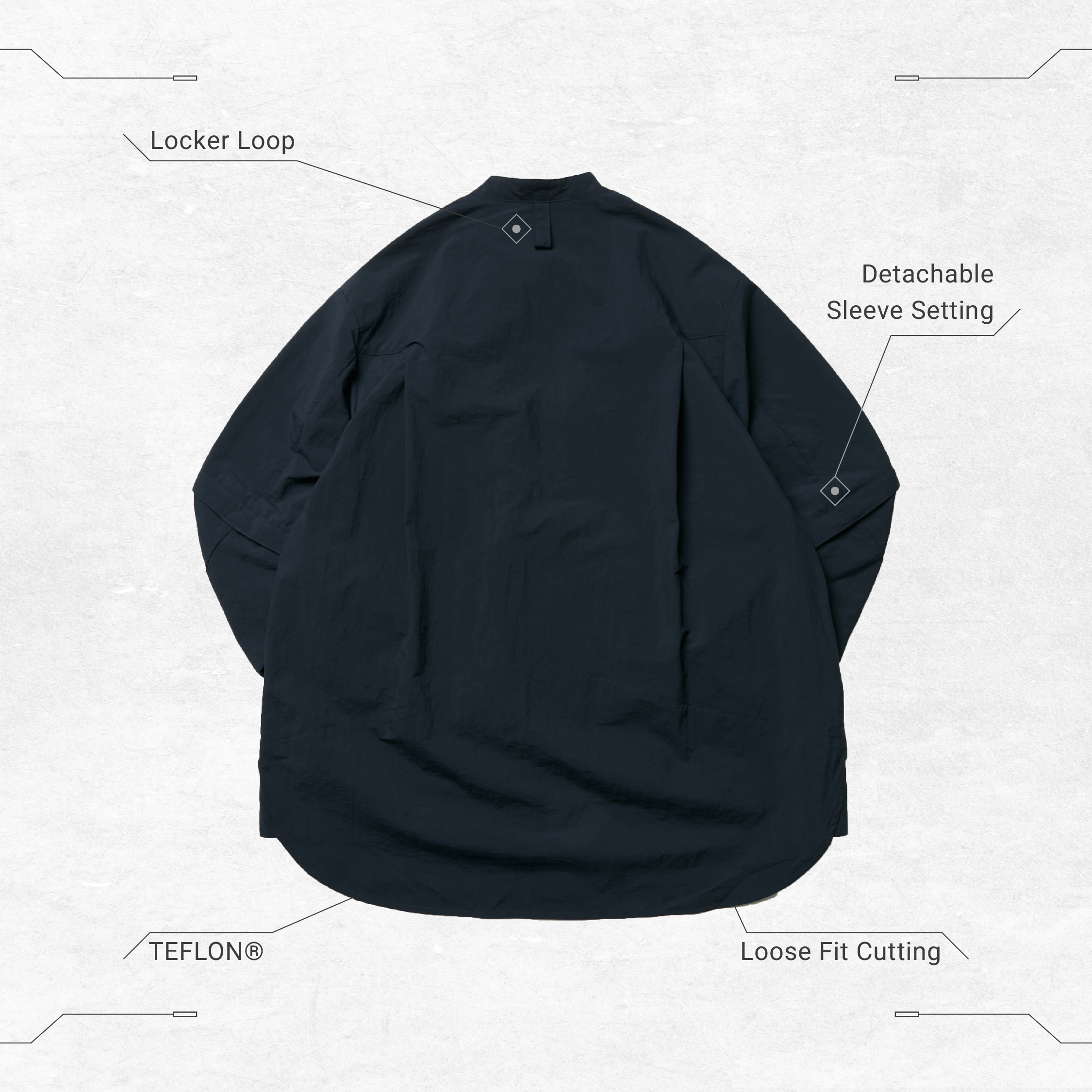 “TS-03” 2-way Functional Shirt - Navy