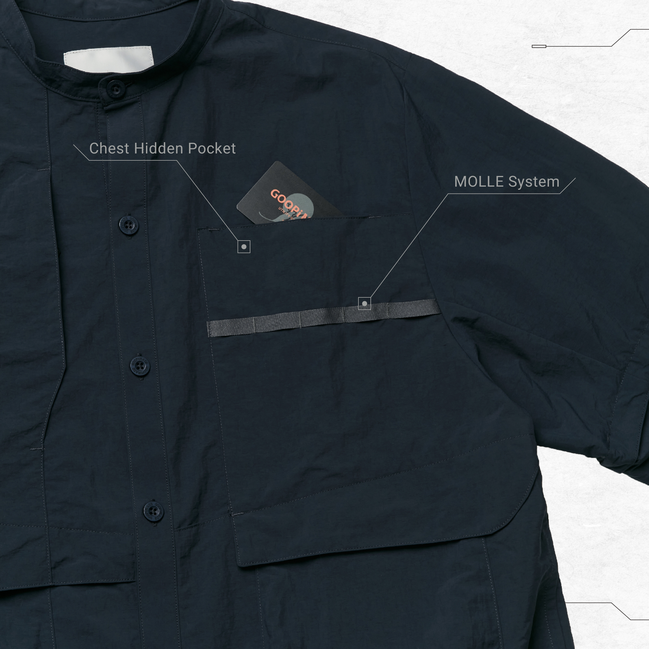 TS-03” 2-way Functional Shirt - Navy