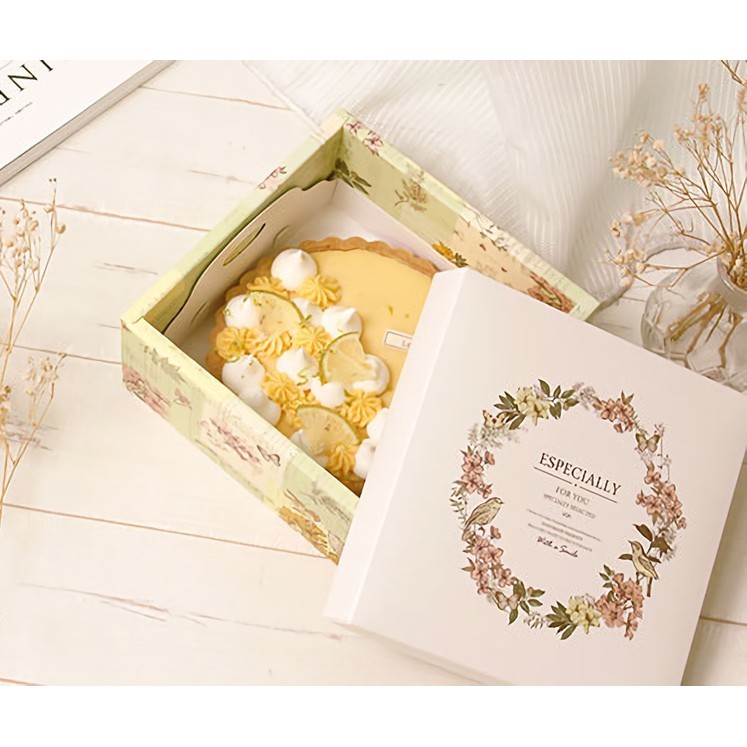 四吋 蛋糕盒 內襯 (提把型) 白 10入/包 15.8x15.8cm【3-990105-5】