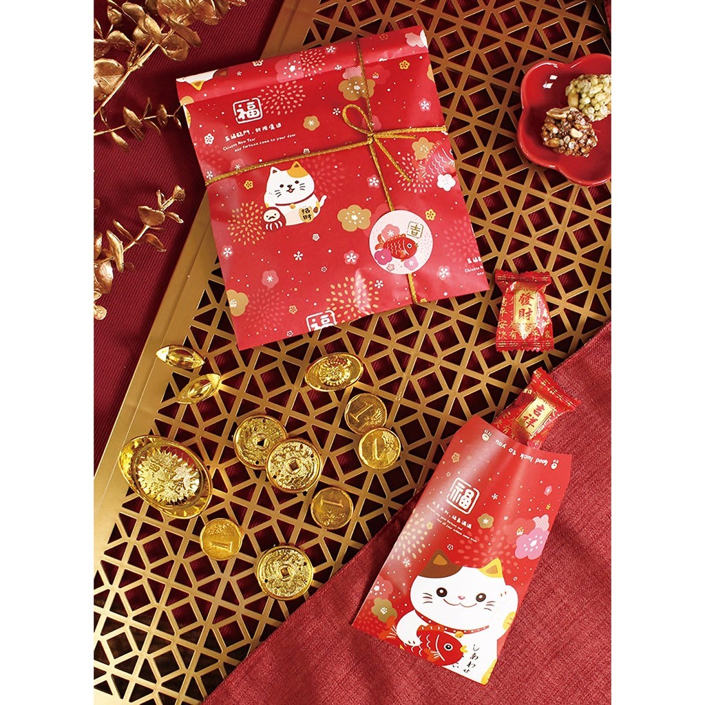 G25K 平袋 (信封型)-金運招財貓 100入/包 8.2*9.6cm【3-21325193】