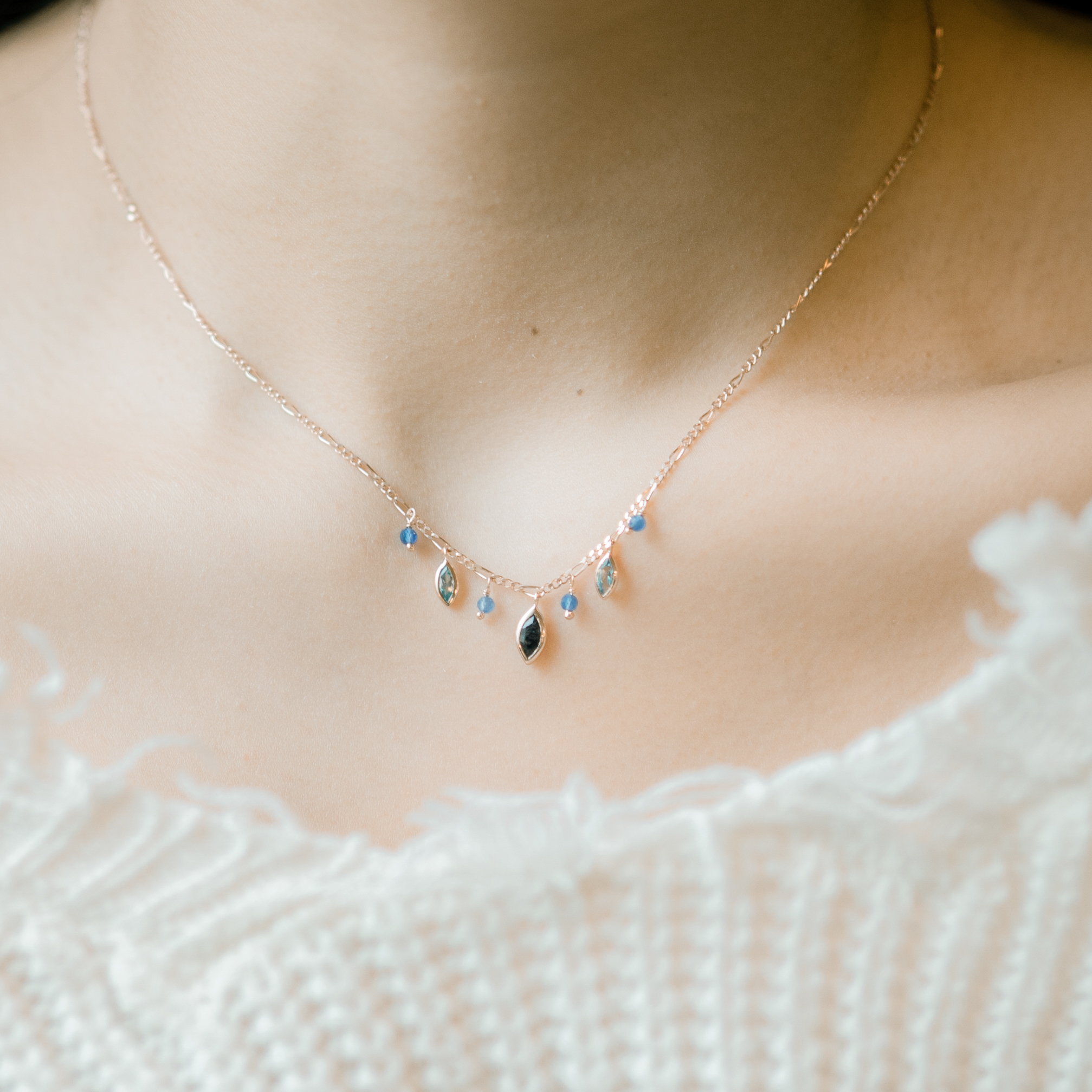 波瑟芬葉子Blue項鍊