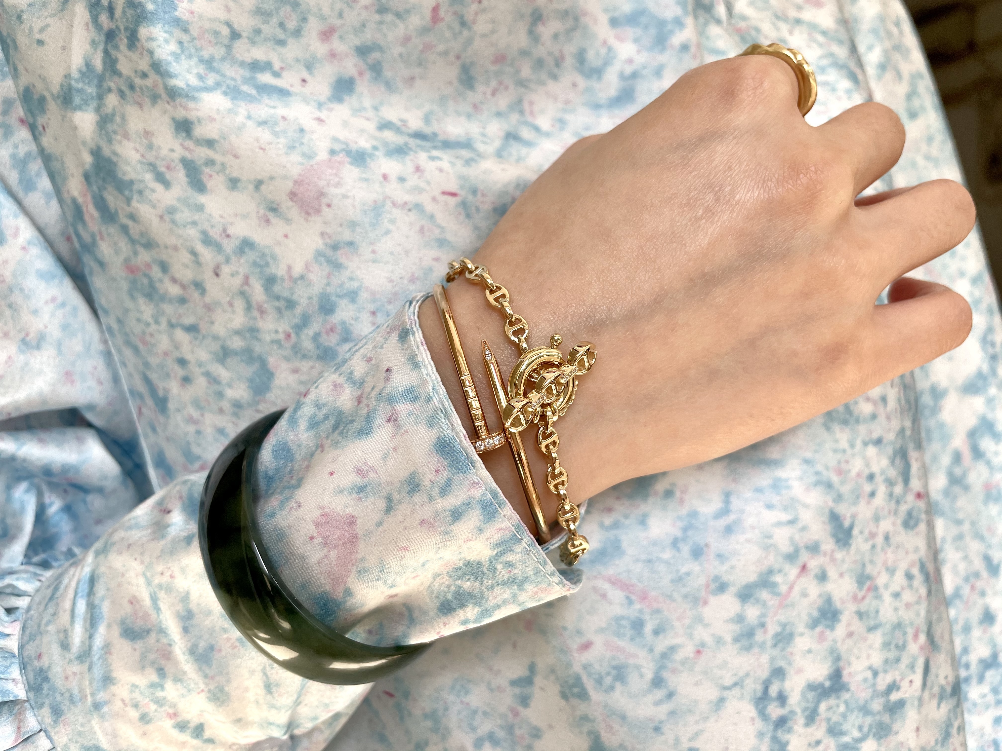 3MM open link bracelet K18