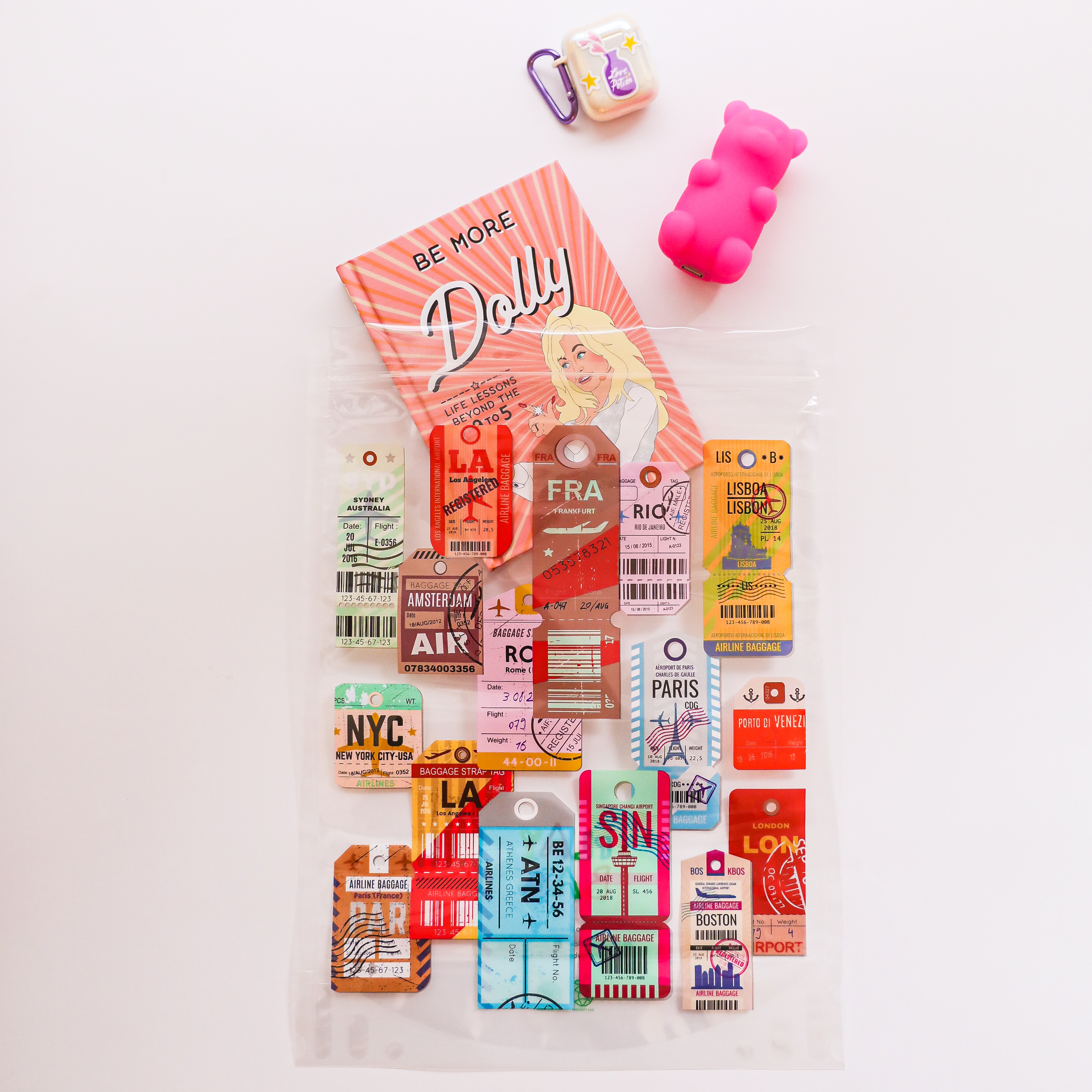 旅行票根夾鏈萬用環保袋 (大型) 10入