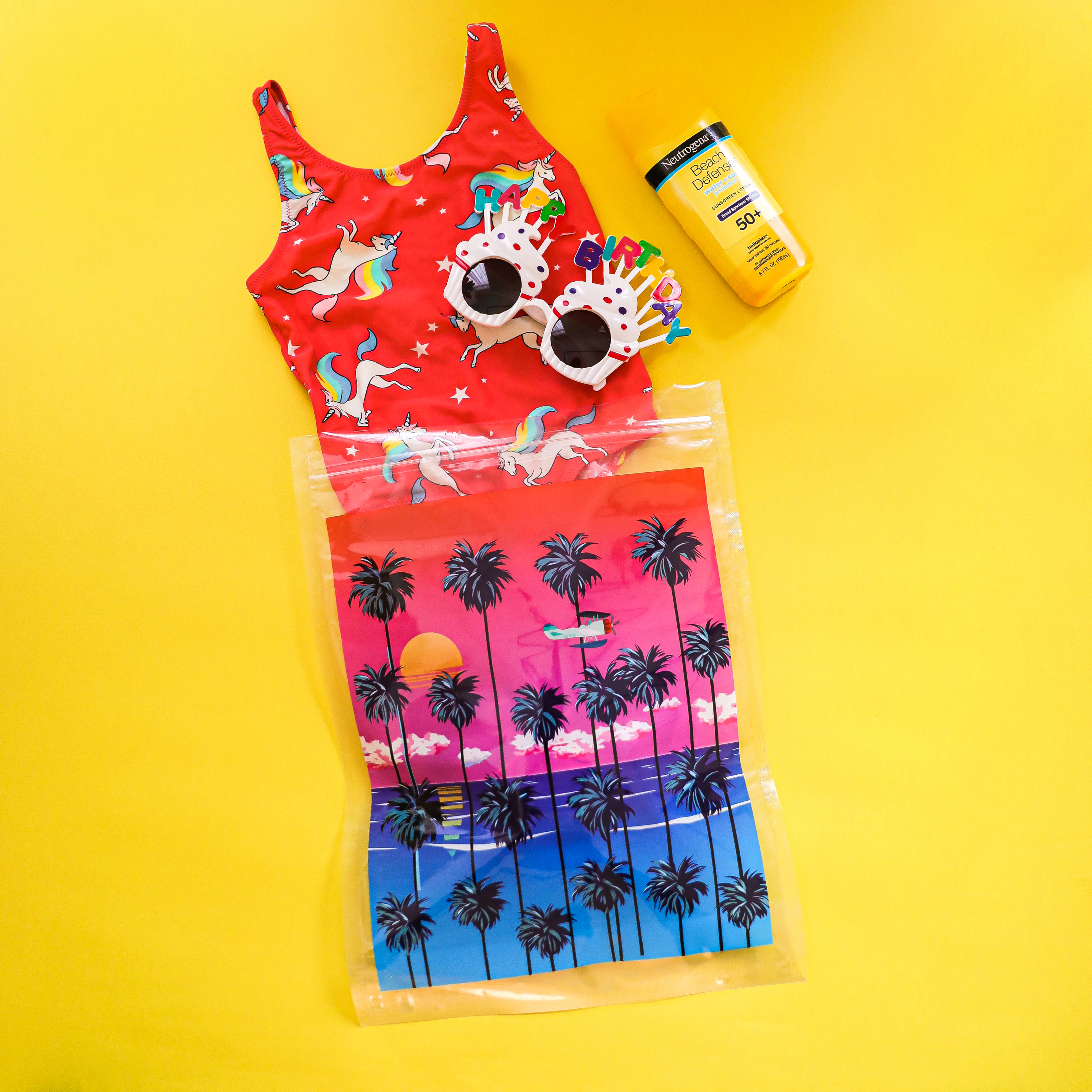 夕陽海灘夾鏈萬用環保袋 （大型)10入