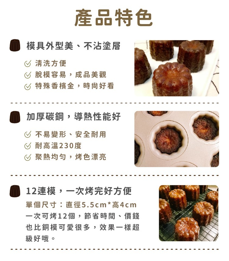 12聯可麗露模具特色