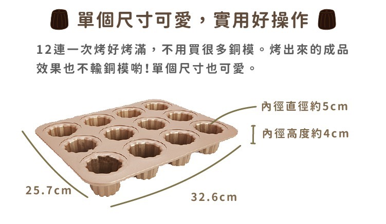 12連可麗露模具尺寸