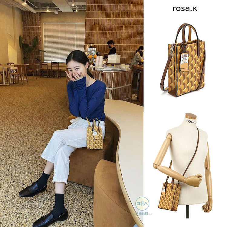  [ROSA.K] CABAS MONOGRAM TOTE XS_YL CABAS Monogram Tote  XS_Yellow RTSFBQ684YL, yellow : Clothing, Shoes & Jewelry