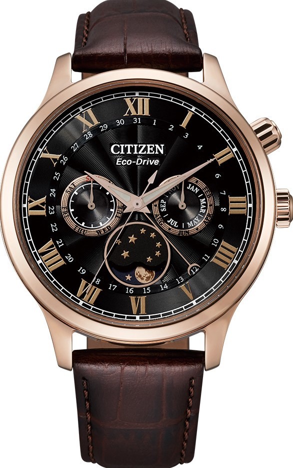 萬年鐘錶 - Citizen 星辰錶 光動能三眼月相男錶  AP1059-19E  錶徑42MM