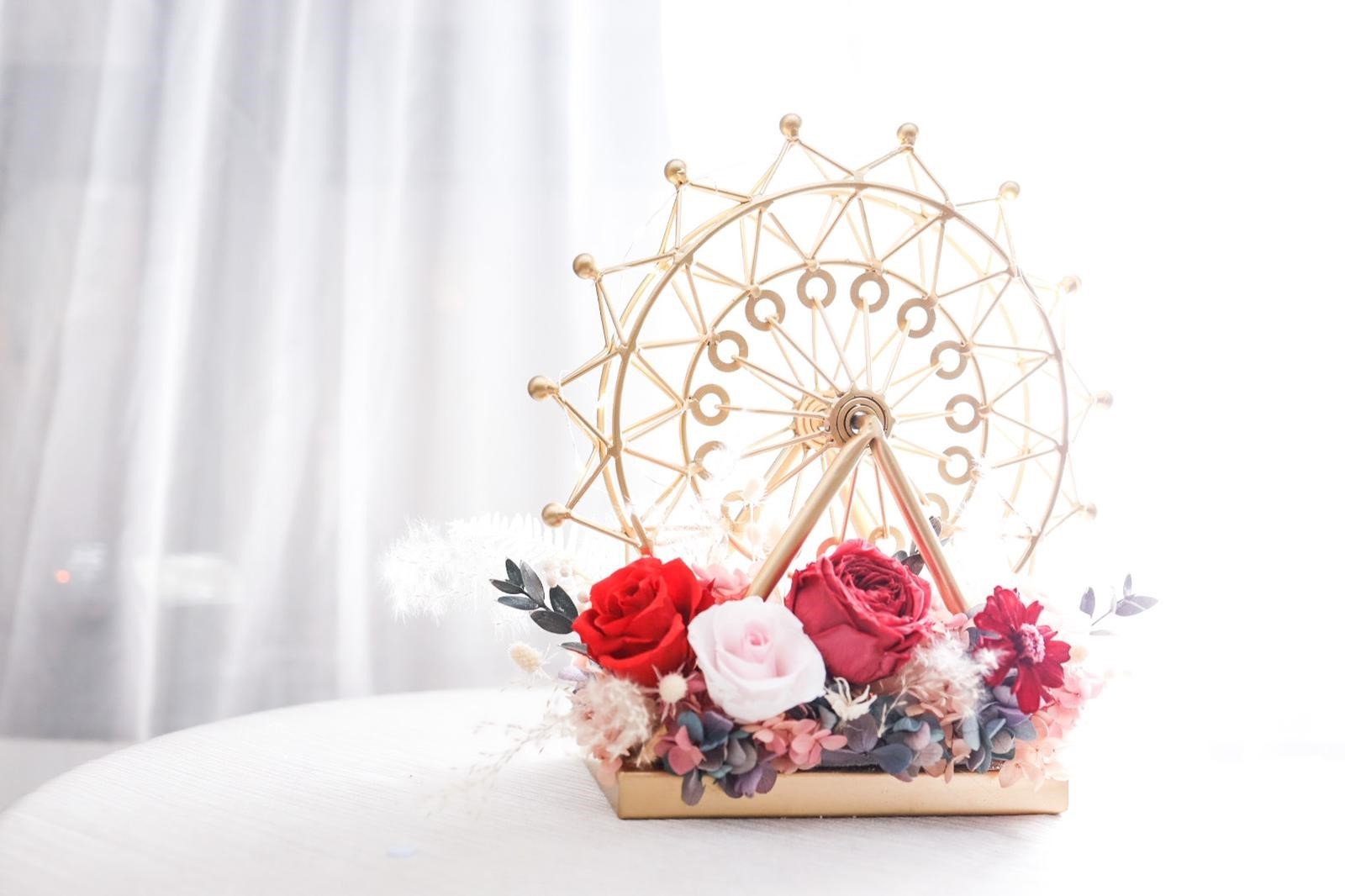 日本保鮮花🎡💕幸福摩天輪 La Fleur Paradise – （w/Led lighting)✨可自選色系