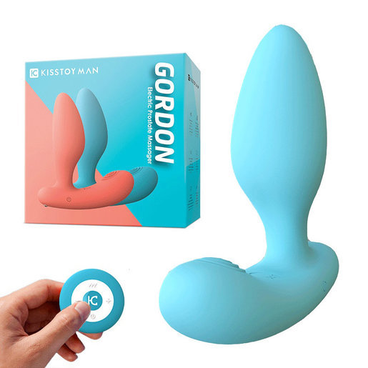 Kisstoy Gordon 男用無線遙控後庭前列腺按摩器 - 橙色/藍色