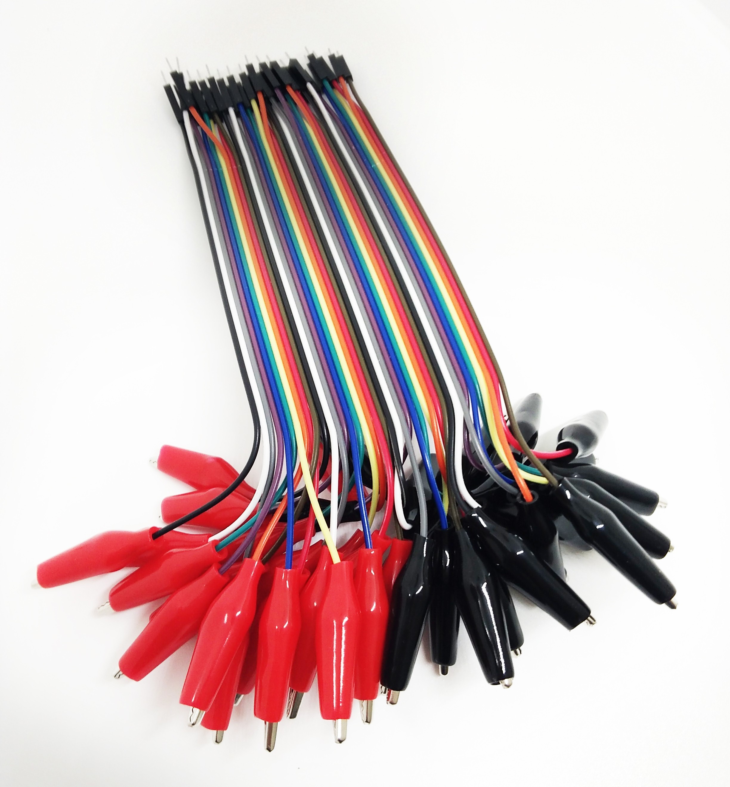 公頭小型鱷魚夾跳線20cm  (Micro:bit)  一組40條