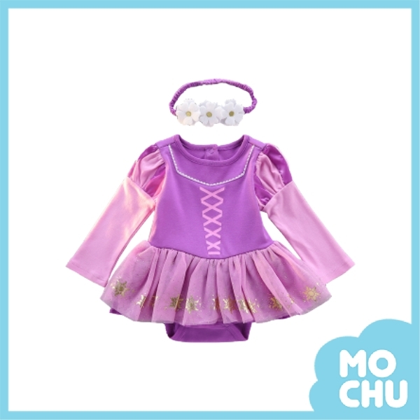 燙金花朵長袖包屁裙