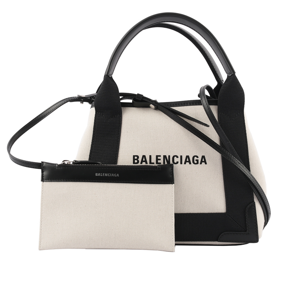 【BALENCIAGA】Navy Cabas XS 牛皮二用/子母包