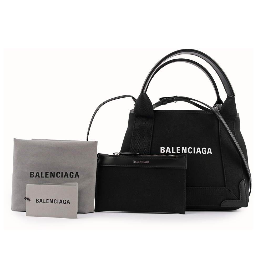 【BALENCIAGA】Navy Cabas XS 牛皮二用/子母包