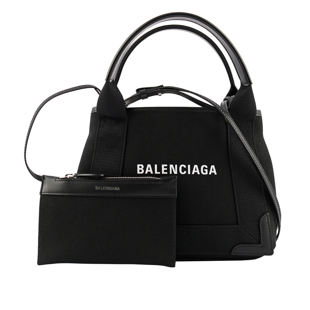 【BALENCIAGA】Navy Cabas XS 牛皮二用/子母包