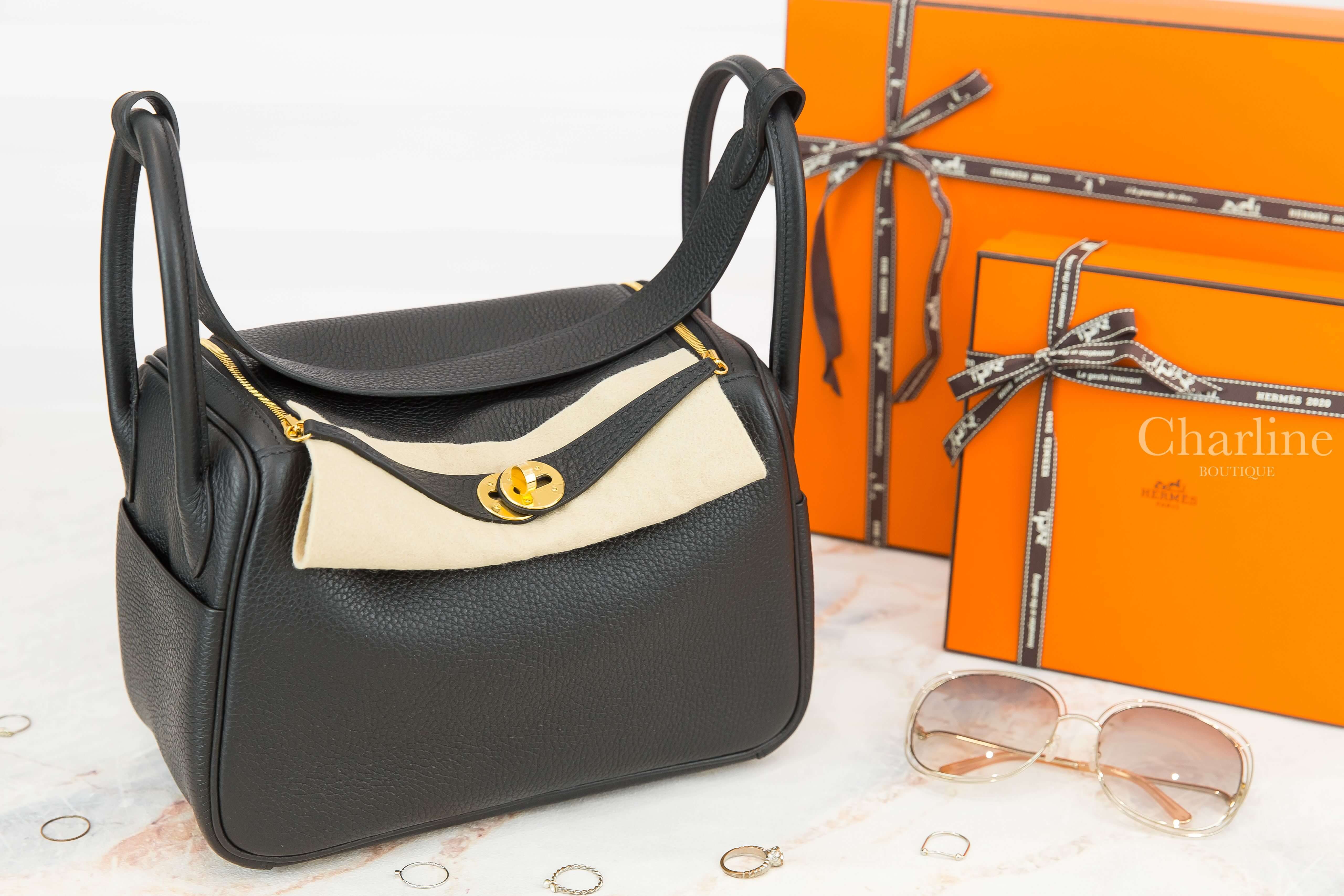 Hermes Lindy 26cm 89 Noir Taurillon Clemence Y刻黑色金釦-Charline Boutique 精品代購