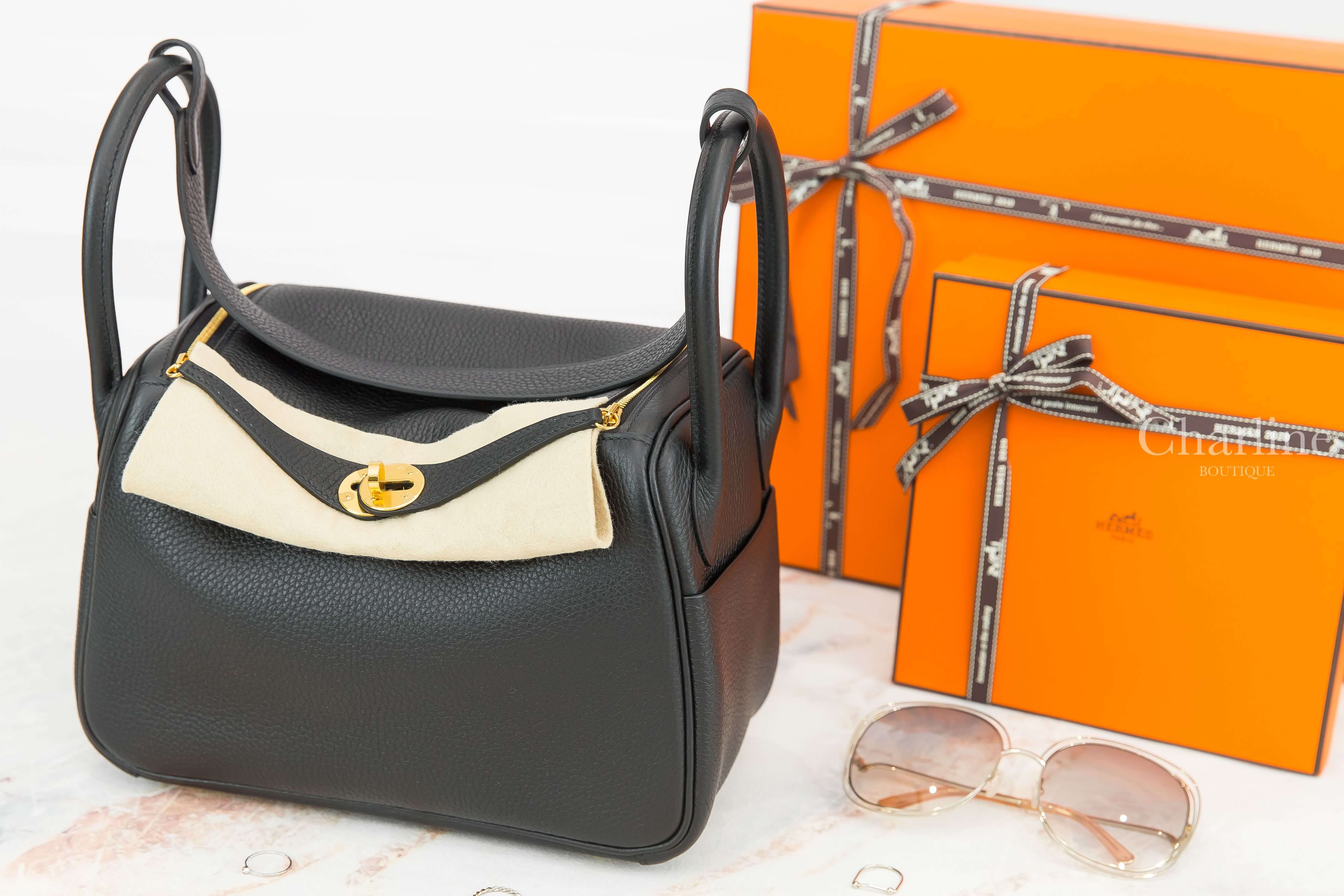 Hermes Lindy 26cm 89 Noir Taurillon Clemence Y刻黑色金釦-Charline Boutique 精品代購