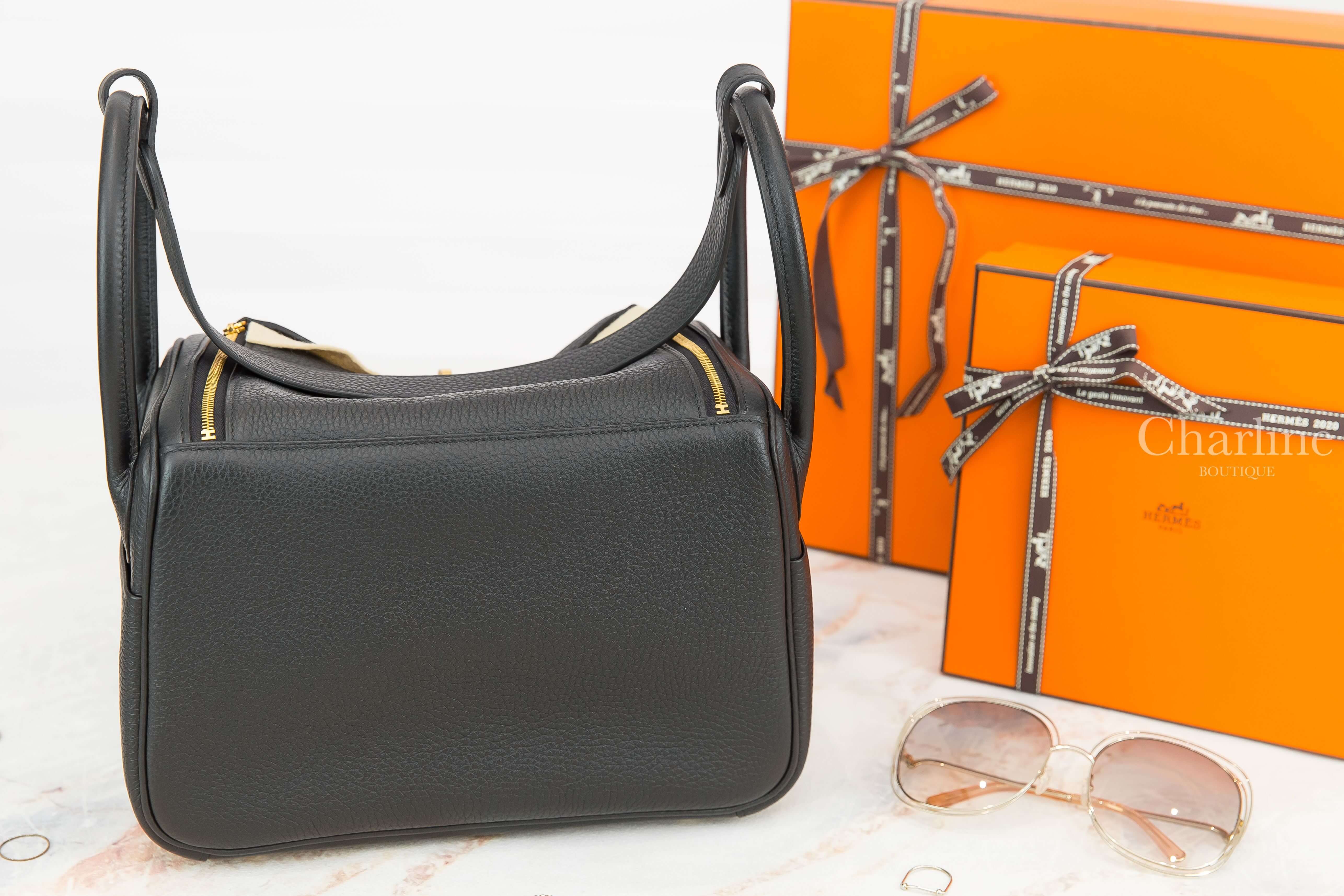 Hermes Lindy 26cm 89 Noir Taurillon Clemence Y刻黑色金釦-Charline Boutique 精品代購