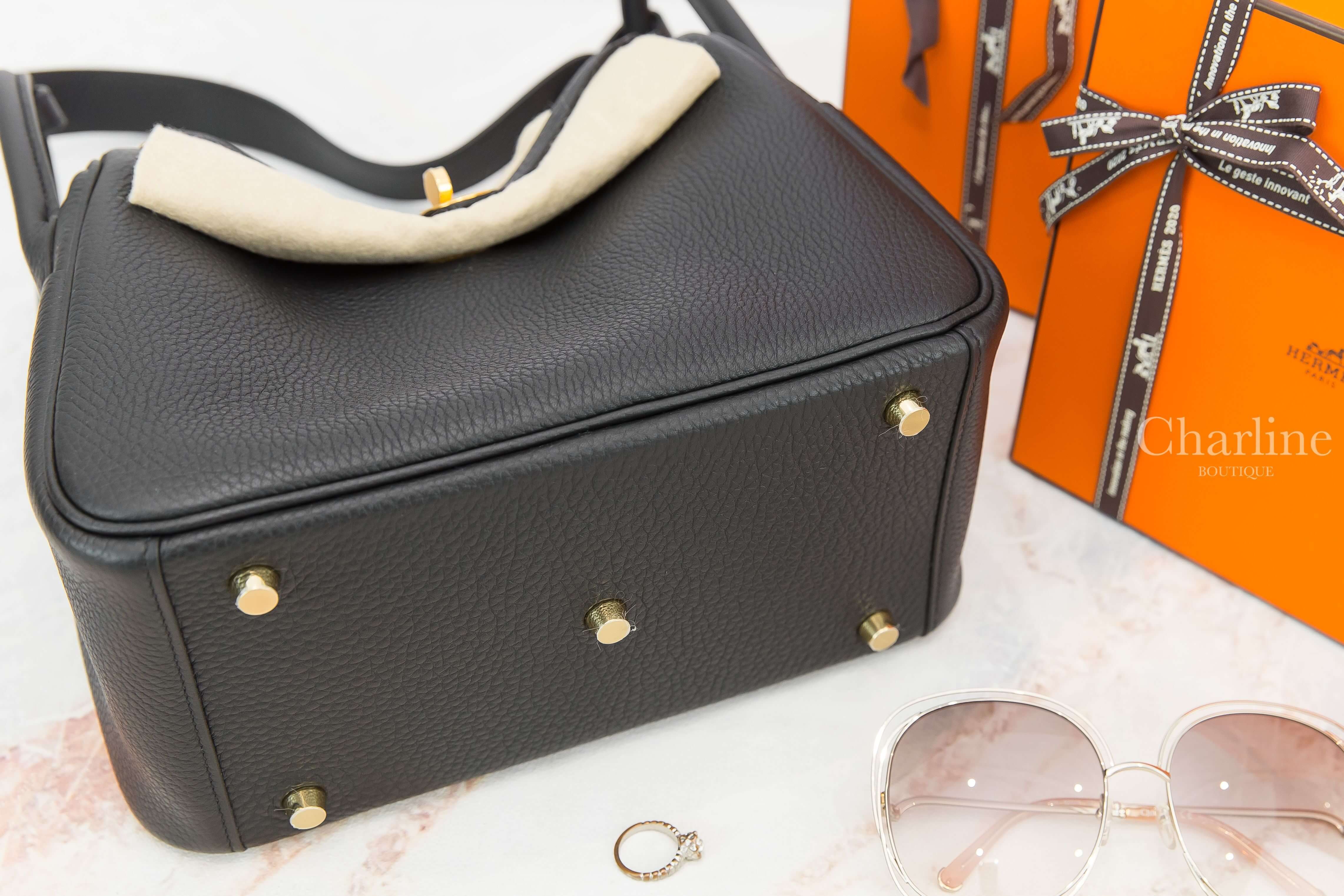 Hermes Lindy 26cm 89 Noir Taurillon Clemence Y刻黑色金釦-Charline Boutique 精品代購