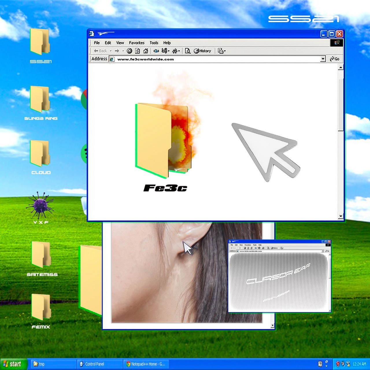 [現貨] Fe3c 新款 滑鼠標耳環 Cursor earring