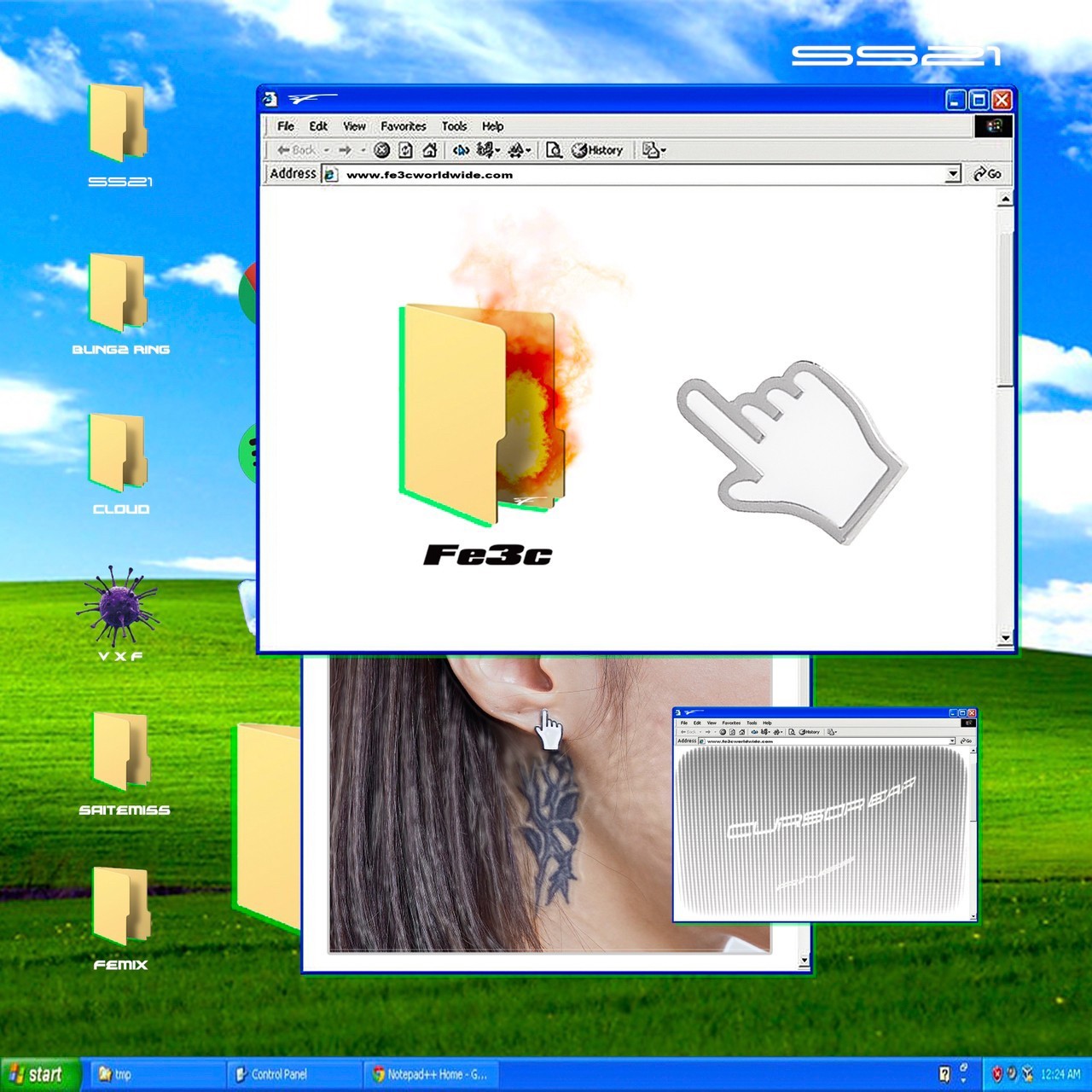 [現貨] Fe3c 新款 滑鼠標耳環 Cursor earring