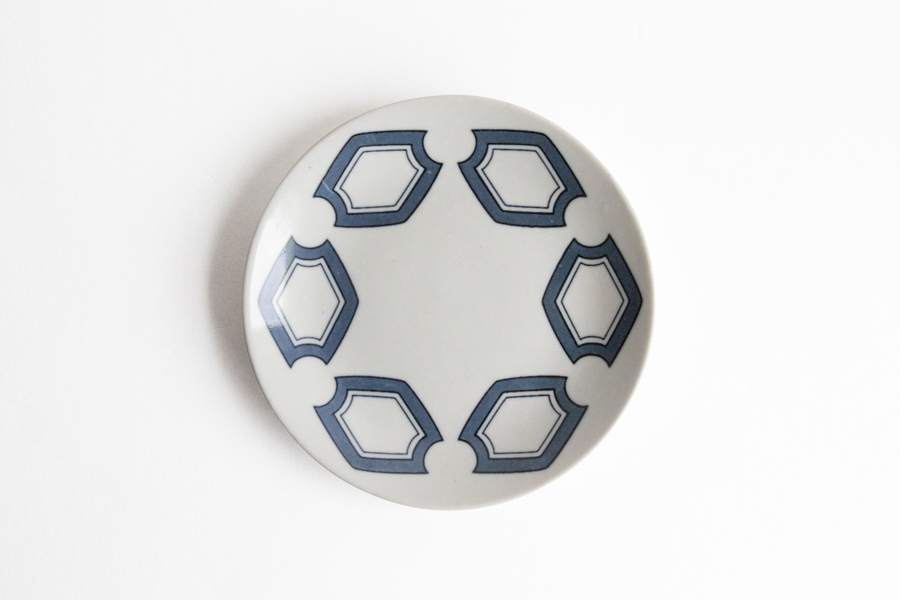 SSS-染付5寸皿(吳須)六花紋