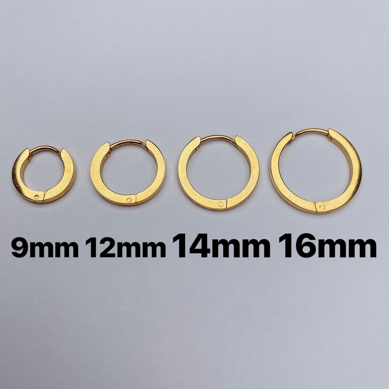 抗敏鋼 金色平面鋼易扣式耳環(單支價)