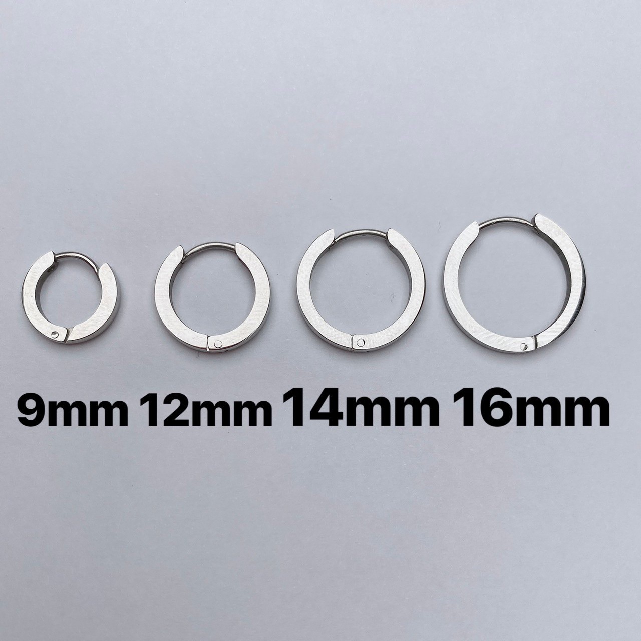 抗敏鋼 銀色平面鋼易扣式耳環(單支價)