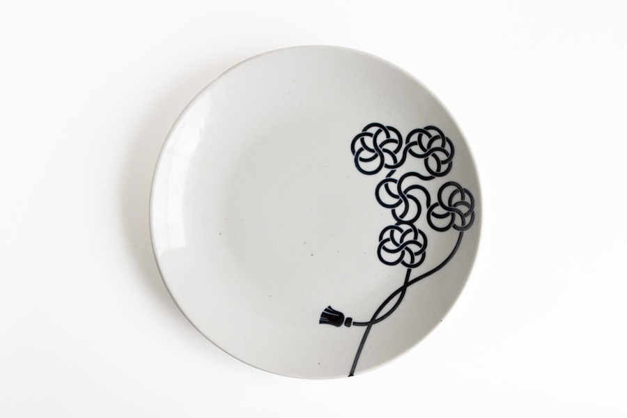 SSS-染付8寸皿(吳須)玉結紋