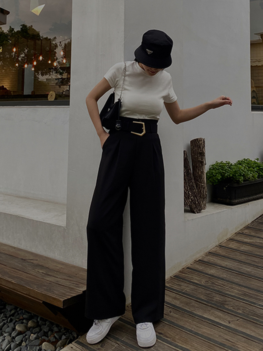 附皮帶大寬褲*2色