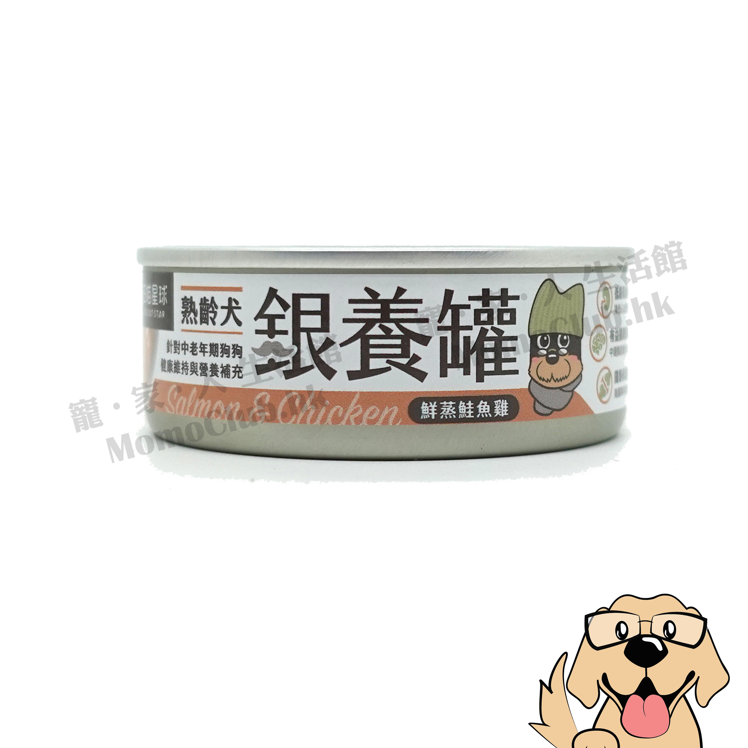 汪喵星球 - 熟齡犬無膠主食罐 (鮮蒸鮭魚雞) 80g