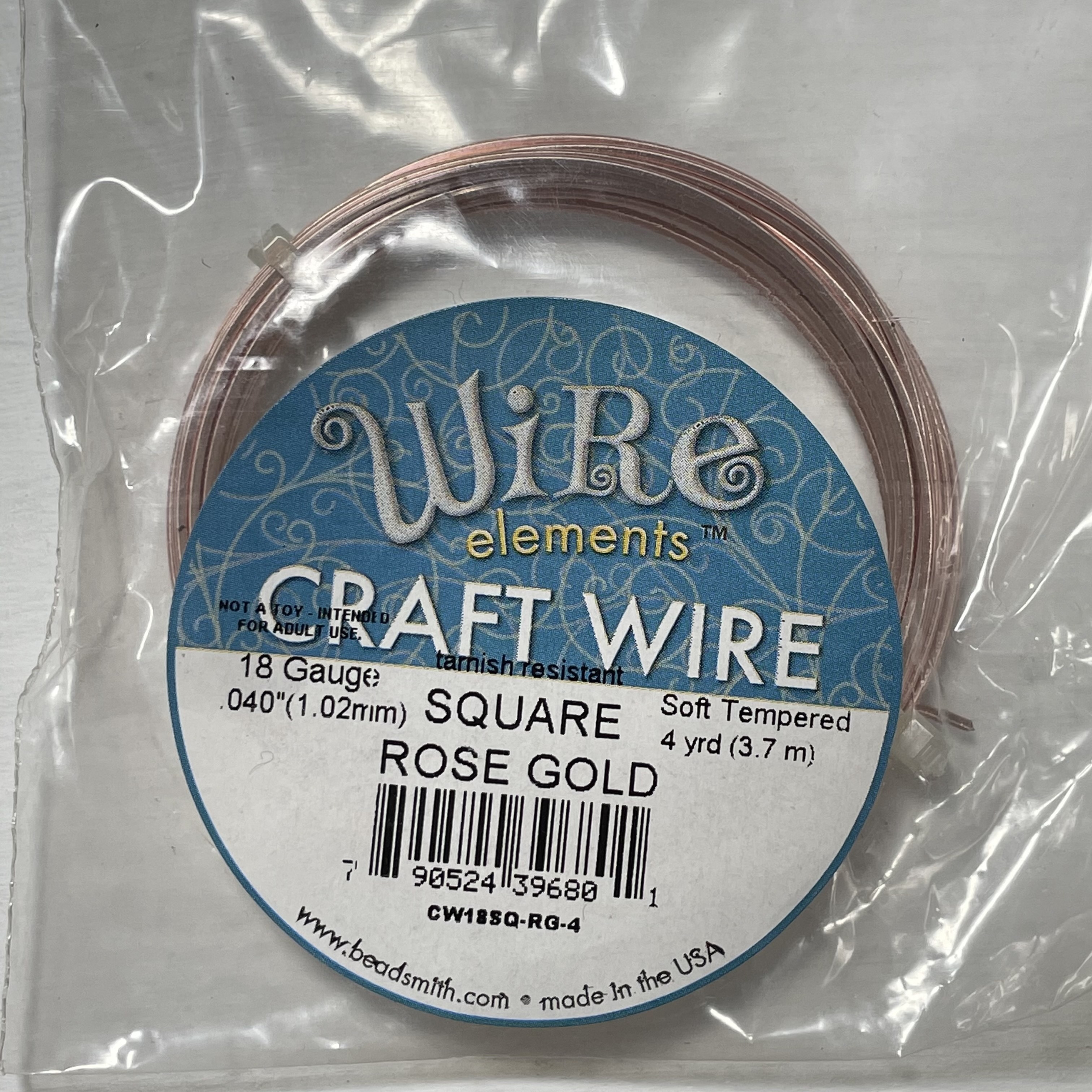 CW18SQ-RG-4/手作配件/craftwire/水晶手作工房,銅線/手工線/繞線飾品/BEADSMITH/