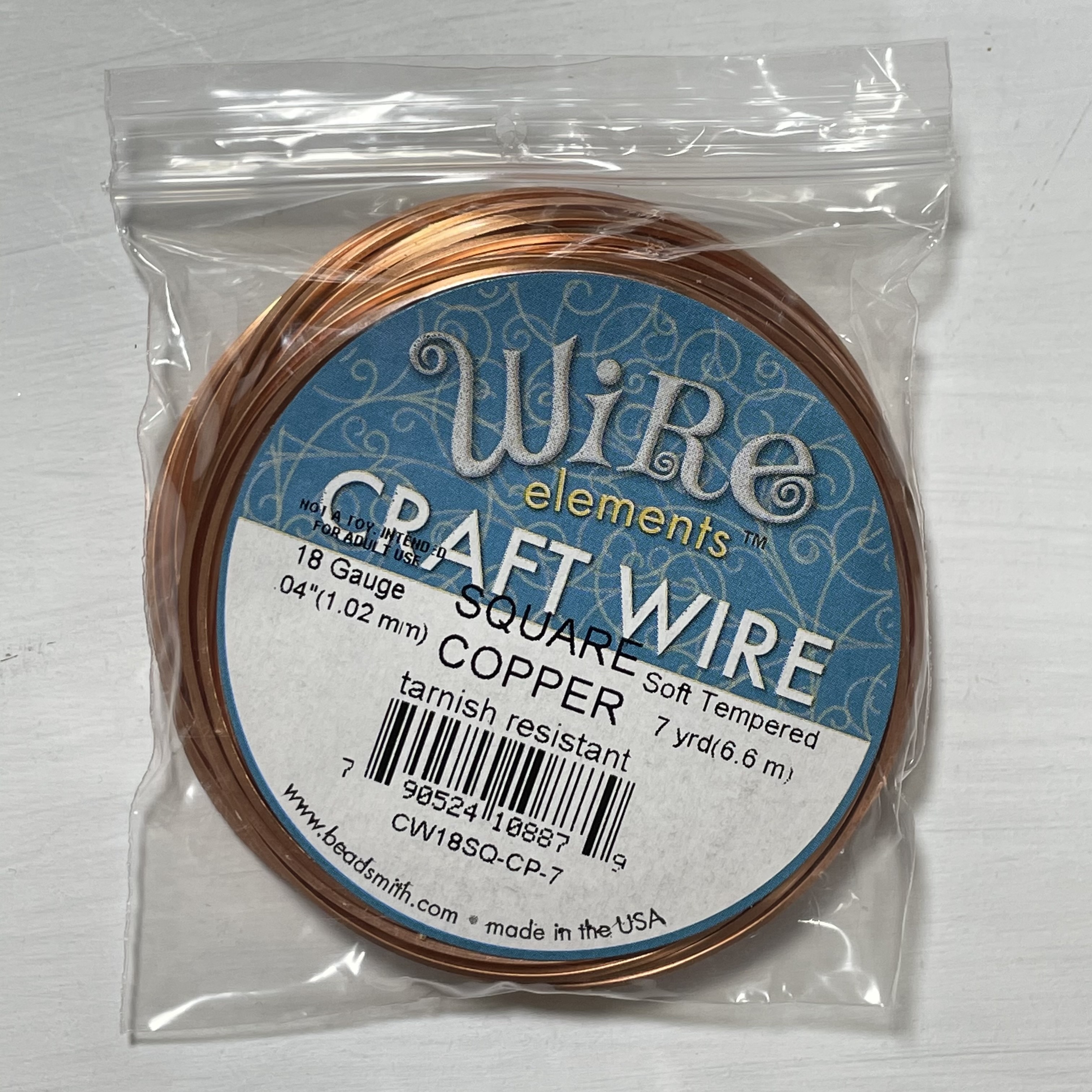 CW18SQ-CP-7/手作配件/craftwire/水晶手作工房,銅線/手工線/繞線飾品/BEADSMITH/
