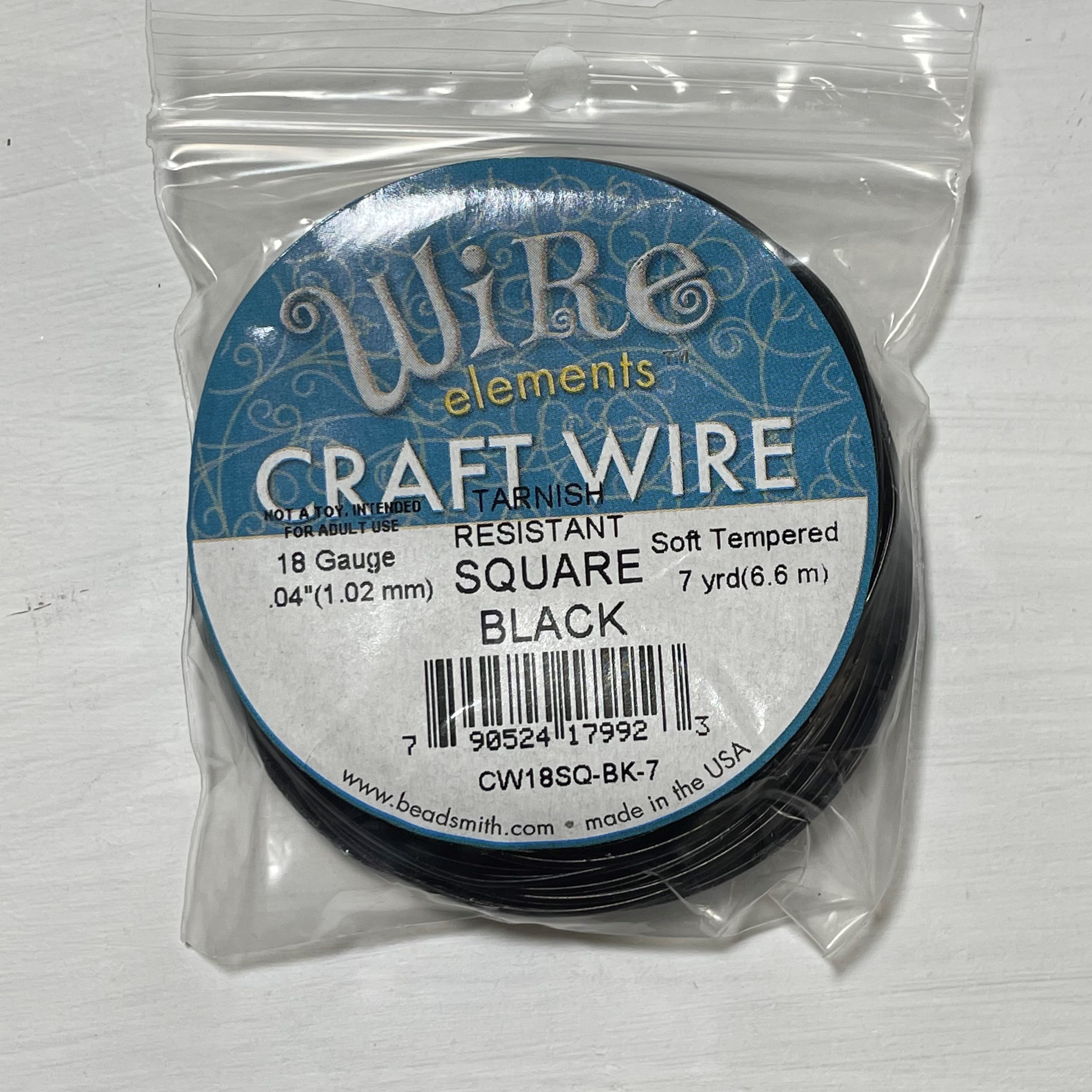 CW18SQ-BK-7/手作配件/craftwire/水晶手作工房,銅線/手工線/繞線飾品/BEADSMITH/