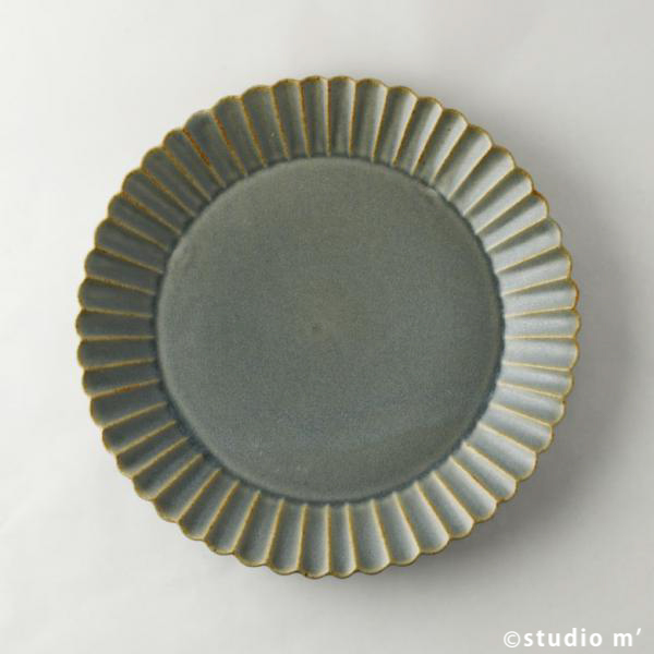 STUDIO M'-barbarie輪花刻紋主餐皿/灰