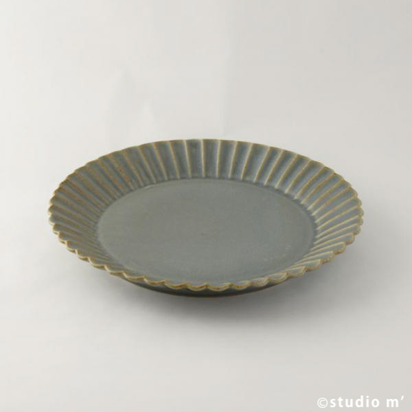 STUDIO M'-barbarie輪花刻紋主餐皿/灰