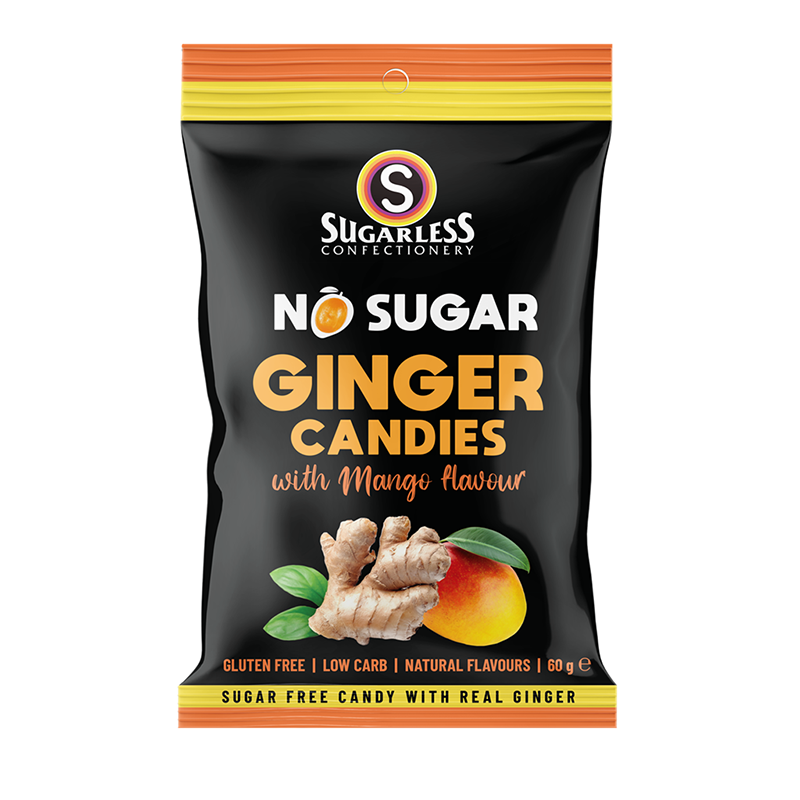 [Sugarless Confectionery] Ginger Candies with Mango Flavour 低糖芒果味薑糖 60g