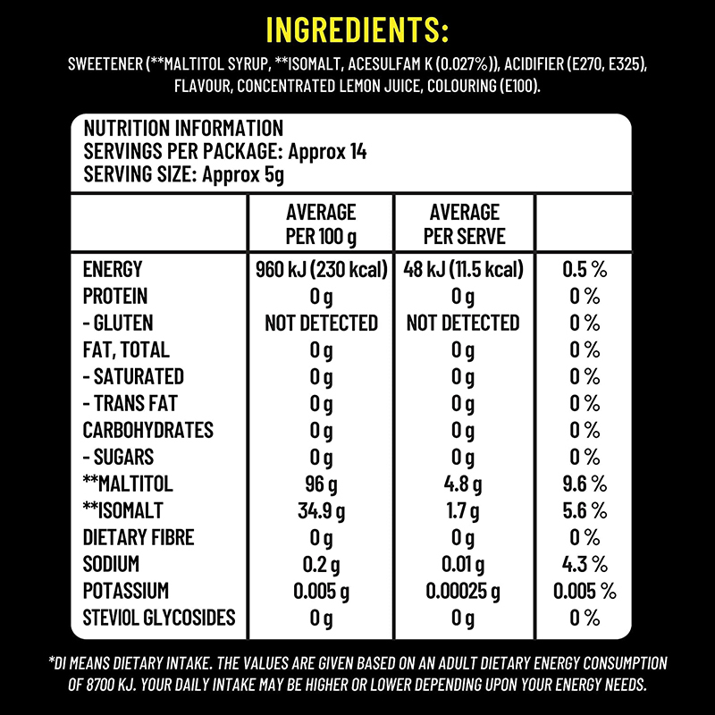 [Sugarless Confectionery] Hard Boiled Gourmet Lemon 低糖檸檬味硬糖 70g