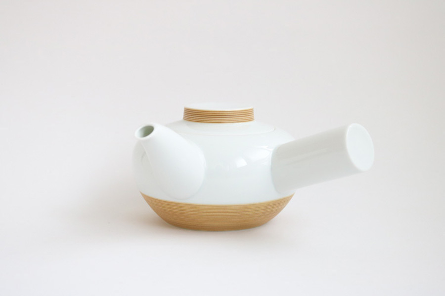 白山陶器-錆千筋 急須(茶壺) /付茶漉