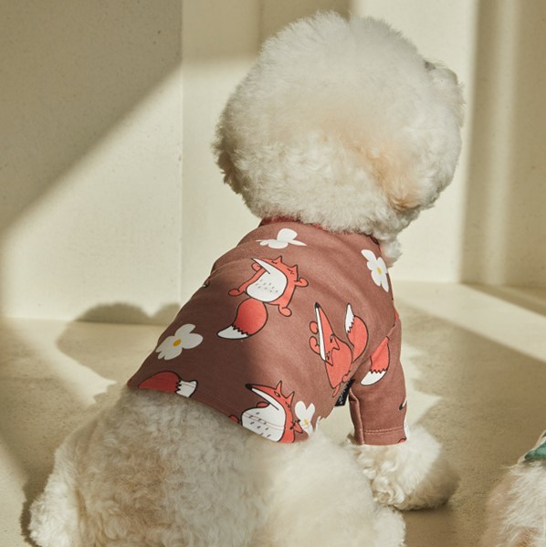 狐狸隊長印花T-Shirt （巧克力）