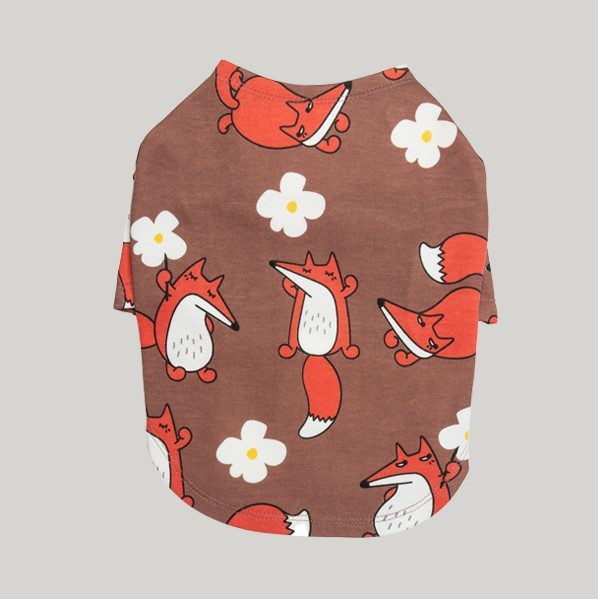 狐狸隊長印花T-Shirt （巧克力）