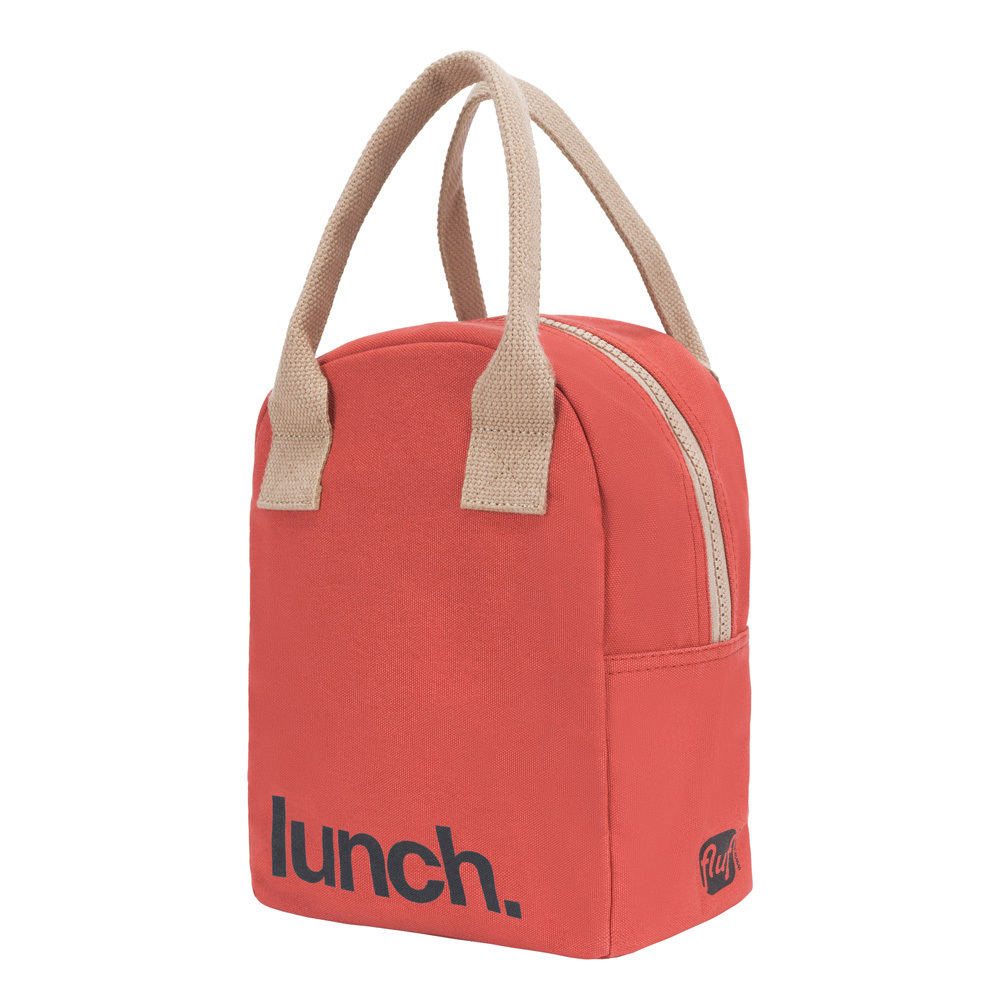 拉鍊隨手袋【復古紅】-加拿大Fluf有機棉