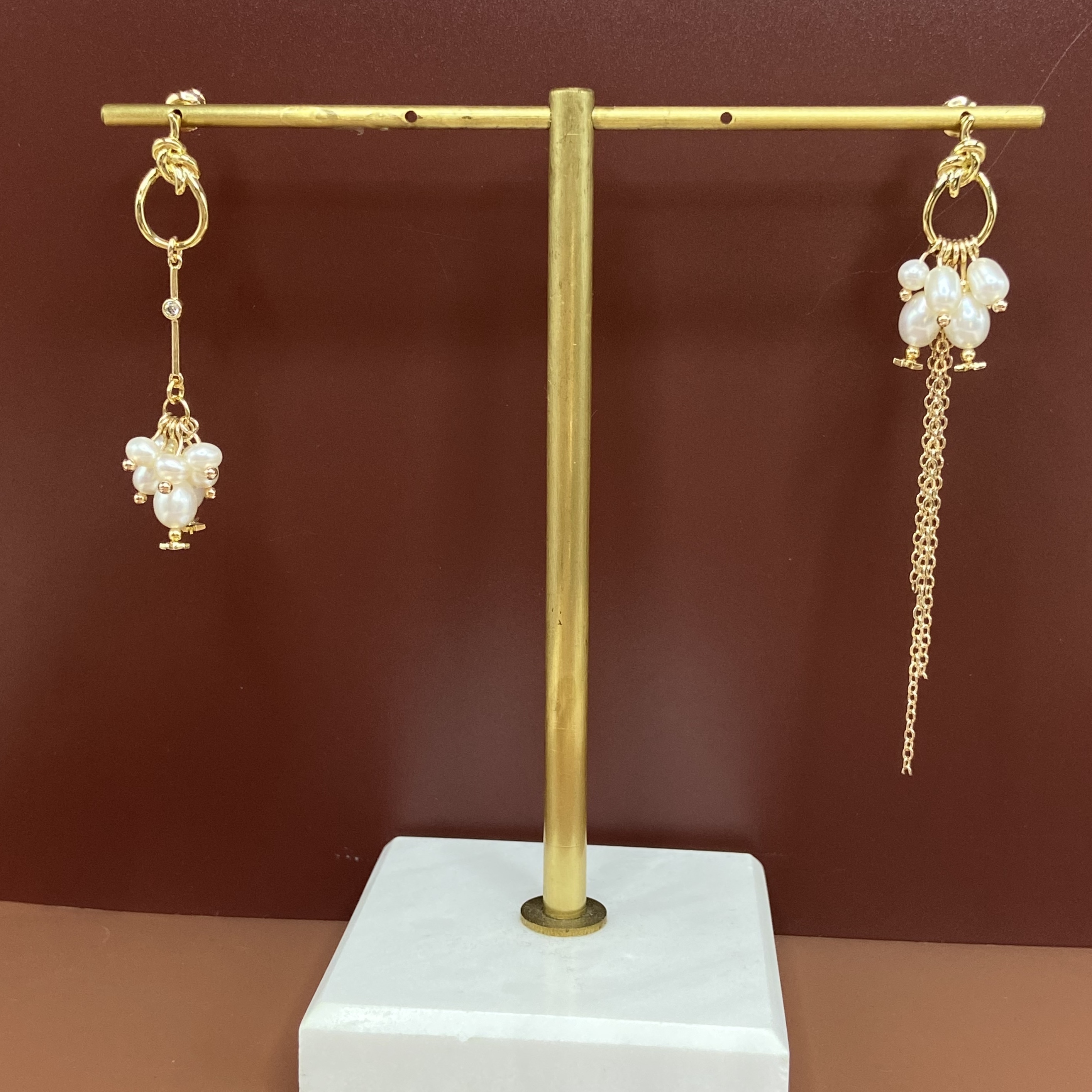 COLE COOL氣質型不對稱淡水珍珠耳環